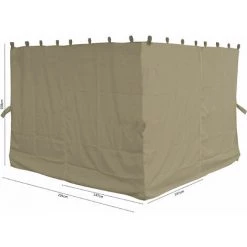 Quick-Star 4 Seitenteile Für Flachdachpergola Firenze Sand