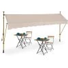 Relaxdays Klemmmarkise, 350 Cm Breit, Höhenverstellbar, Sonnenschutz Balkon Ohne Bohren, UV-beständig, Kurbel, Sand/gold