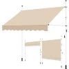 Yaheetech Klemmmarkise Balkonmarkise Mit Handkurbel Sonnenschutz Ohne Bohren Sonnenmarkise Höhenverstellbar Markise Mit Gestell, 250x120cm/Beige