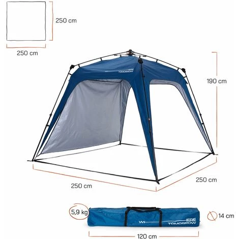 Where Tomorrow Pop Up Pavillon - 250 X 250 X 190 Cm - Blau – Bild 2