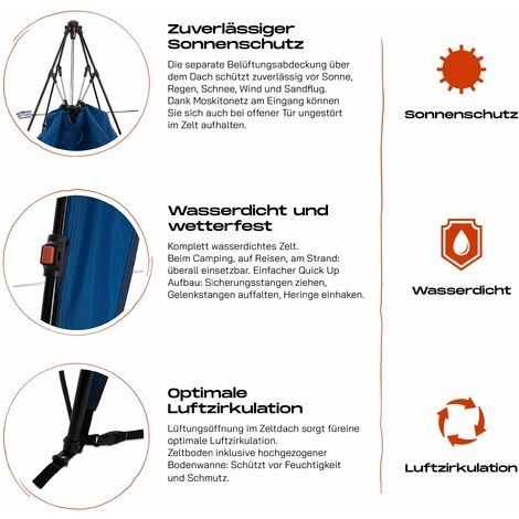 Where Tomorrow Pop Up Pavillon - 250 X 250 X 190 Cm - Blau – Bild 3