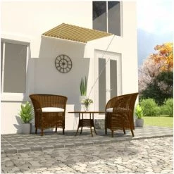 HANNAH MöBEL Einziehbare Markise | Hannah - Gelb Und Weiß - 100 X 150 Cm