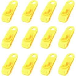 LANGRAY 12 Stück Tarp-Clips Für Campingzelte, Leichte Clips, Tarp-Zelt-Kleiderklammern, Camping, Strand, Bergsteigen, Gelb #1