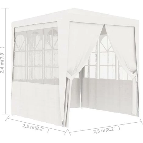 GOFUNILAND 2,5x2,5 M Professionelles Partyzelt Mit Seitenw?nden Wei? 90 G/m2 – Bild 2