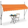 Relaxdays Klemmmarkise, 300cm Breit, Höhenverstellbar, Sonnenschutzmarkise Balkon Ohne Bohren, UV-beständig, Orange/grau
