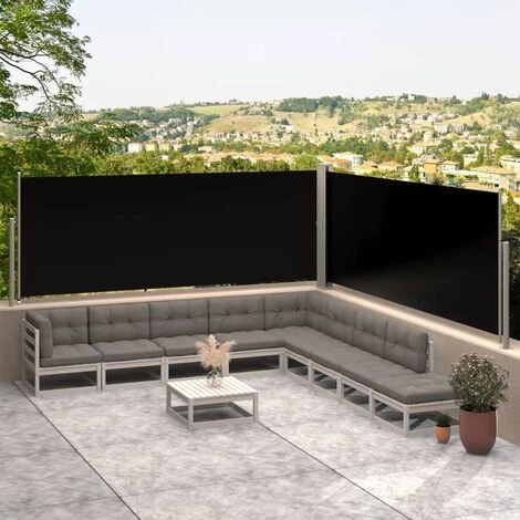 Seitenmarkise Ausziehbar Schwarz 117x600 Cm VidaXL – Bild 2