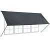 Relaxdays Fallarmmarkise, HxB: 120x350 Cm, Einziehbar, UV-Schutz, Polyester, Schattenspender Fenster & Balkon, Anthrazit