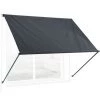Relaxdays Fallarmmarkise, HxB: 120x150 Cm, Einziehbar, UV-Schutz, Polyester, Schattenspender Fenster & Balkon, Anthrazit