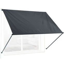 Relaxdays Fallarmmarkise, HxB: 120x150 Cm, Einziehbar, UV-Schutz, Polyester, Schattenspender Fenster & Balkon, Anthrazit