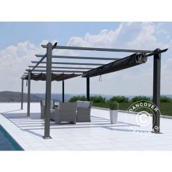 DANCOVER Pavillon Pergola Santa Cruz, 3x6m, Schwarz/Grau