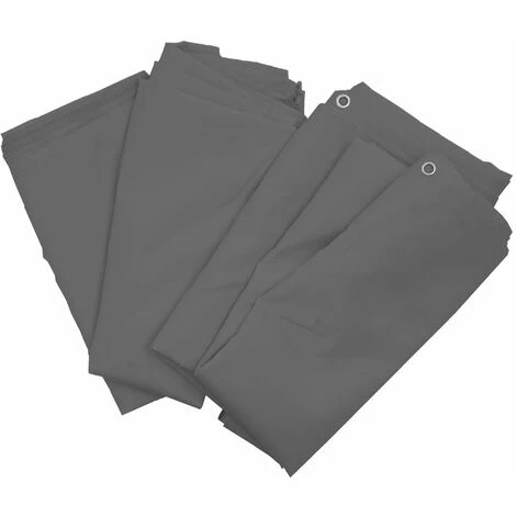 HHG 4er-Set Seitenwand Für Pergola Calpe, Ersatzseitenwand Pavillon 4x3m, Polyester ~ Grau – Bild 5