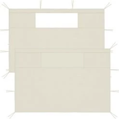 LONGZIMING Pavillon-Seitenwände Mit Fenstern 2 Stk. Creme