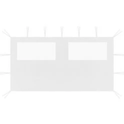 LONGZIMING Pavillon-Seitenwand Mit Fenstern 4x2 M Weiß