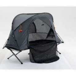 Outsunny Zelt Für Zwei Personen Mit Feldbett Und Matratze, Faltbar, Grau, 193 X 146 X 159 Cm