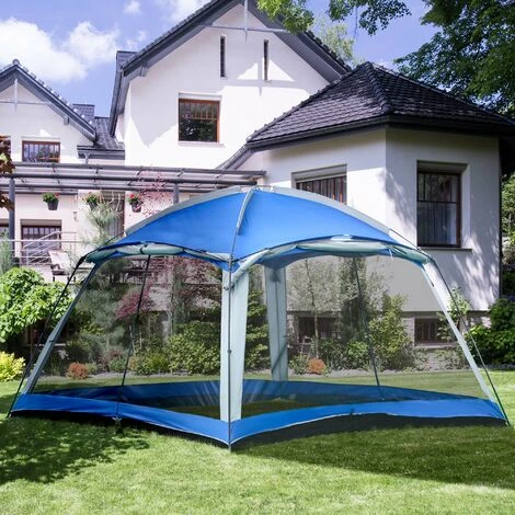 Outsunny Campingzelt Für 8 Pers., Mit Tragetasche, Blau, 3,6 X 3,6 X 2 M – Bild 2