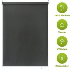 VINGO Senkrechtmarkise 100 X 140cm Balkonmarkise Sonnenschutz, UV-bestaendige Vertikalmarkise, Windschut Und Sichtschutz, Aus Metall Und Polyester,Anthrazit