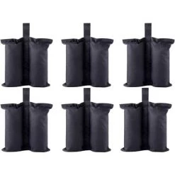 BARES 6 Pack Canopy Weight Bags 40 Lbs Foot Sandbags Instant Outdoor Sun Shelter Weight Bags Bags Only, Sand Not Included