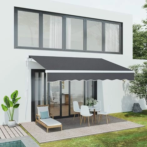 Dripex Markise 200 X 150 Cm Manuelle Gelenkarmmarkise Wasserdicht Und Sonnenschutz, Terrassenmarkise Größen Wählbar