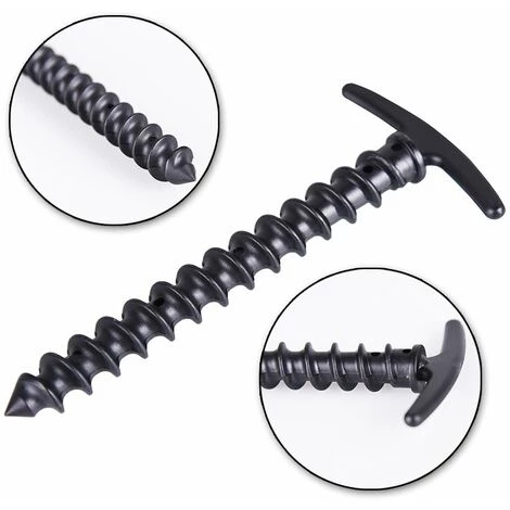 THSINDE 5 Stück Heringe Kunststoff Schraubhering Erdnagel Gelb Zelthering Gewinde Zeltnägel Robuste Zelt Nagel 14.5cm Zeltnagel Für Camping Regenplanen Wandern – Bild 2