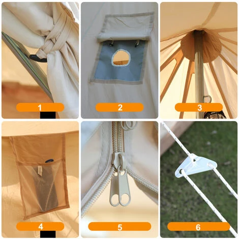 INSMA Camping Familienzelt Trekkingzelt Wasserdichte Trekking Zelt Hauszelt 300*300*200cm – Bild 4