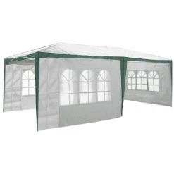 BONSPORT Partyzelt 3 X 6 M, Mit Allen 6 Seitenteilen Grün/weiß