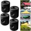 UISEBRT 4X Pavillonstandfüße - HDPE Pavillon Standfuß Mit Wasser/Sand Befüllbar Für Pavillons Festzelte Gartenzelte, 21 X 23 X 25 Cm, Schwarz