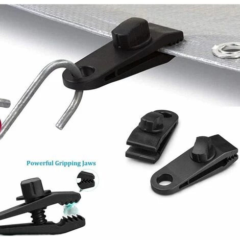 THSINDE Planenklammern, Zeltklammern, Kunststoffklammern, 20 Zeltplanenklammern Aus Kunststoff, Zeltklammern Für Camping-Überdachungsklammern, Schwarze Planenklammern, Outdoor-Sonnenschutz – Bild 5