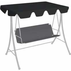 Topdeal Ersatzdach Für Hollywoodschaukel Schwarz 150/130x70/105 Cm FF312106_DE