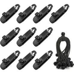 LANGRAY Zelt Winddichter Clip, 20 STK Multifunktion Zeltplane Clips Tarpaulin Screw Clips Krokodil Mund Clip Set Instant Clip Zelt Clips Zubehör Für Camping Bootsabdeckungen Markisen Werbebanner