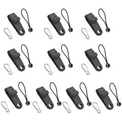 LANGRAY Markisenklemme,10 Stück Planenclips Mit Karabiner,Planenclips Schwerlast,Markisen Zubehör,Zeltklemmen,Tarp Clips Set,Planenclips Metall,Planenclips Mit Spanner