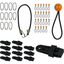 RELAXDAYS 48 Tlg. Planenspanner Set, Expander Kugel & Haken, Zeltklammern, Für Abdeckplanen, Zelt & Markisen, Camping, Schwarz