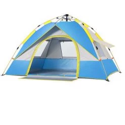 FANTABLAU Automatikzelt Pop Up Zelt Campingzelt (blau, 3-4 Personen 200x200x135cm)