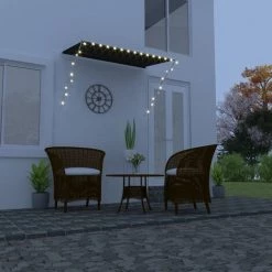 INLIFE Einziehbare Markise Mit LED 200×150 Cm Anthrazit