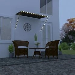 INLIFE Einziehbare Markise Mit LED 250×150 Cm Anthrazit