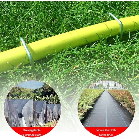 READCLY 50 Stück U-förmige Gartenheringe Aus Verzinktem Stahl, Mehrzweck-Gartenheringe, Befestigungsheringe, Zeltheringe, Camping – 150 Mm Lang, 4 Mm Breit, Ø 3 Mm – Bild 4
