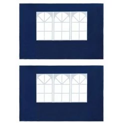 Topdeal Partyzelt-Seitenwände 2 Stück Mit Fenster PE Blau VDFF29267_DE
