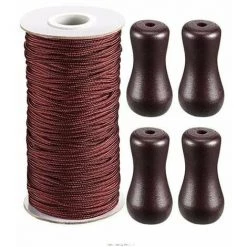 LTS FAFA Superma Brown Geflochtenes Seil 55 M Rolle Mit Braunem Holzanhänger 4 Stück (braun)