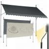 Jago® Klemmmarkise - 350 X 80cm, Höhenverstellbar, Kurbel, Wasserabweisend, UV-Schutz, Balkon, Terrasse, Sonnenschutz, Anthrazit - Balkonmarkise, Sonnenmarkise, Terrassenmarkise, Markise