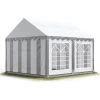 PROFIZELT24 TOOLPORT Party-Zelt Festzelt 3x4 M Garten-Pavillon -Zelt Ca. 500g/m² PVC Plane In Grau-weiß Wasserdicht