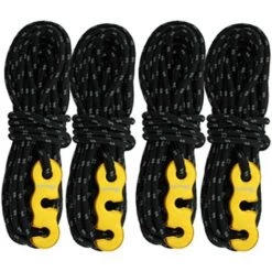 DEVENIRRICHE 4 Stück Zeltseil Winddichtes Zeltgarn Mit Seilspanner Für Camping Wandern 4m (Schwarz)