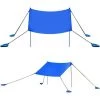 RELAX4LIFE Sonnensegel Lycra, Sonnendach Mit 4 Sandsaecken & 4 Bodennaegeln, UV-bestaendiges Sonnenzelt Für Strand & Wiese & Garten, Strandmuschel Mit Tragetasche, Sonnenschutz (Blau, 210 X 210 Cm)