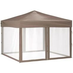 Partyzelt Faltbar Mit Seitenwänden Taupe 3x3 M VidaXL