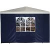 DEGAMO Seitenplane Für Pavillon, 3x1,9 Meter, Polyester Blau Mit Fenster