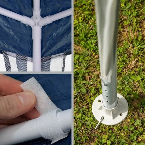 TECTAKE Garten Pavillon 3x3m - Partyzelt, Anbaupavillon, Festzelt – Bild 4