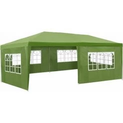 TECTAKE Garten Pavillon 6x3m Mit 5 Seitenteilen - Partyzelt, Bierzelt, Festzelt