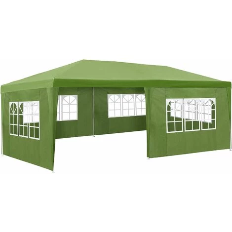 TECTAKE Garten Pavillon 6x3m Mit 5 Seitenteilen - Partyzelt, Bierzelt, Festzelt